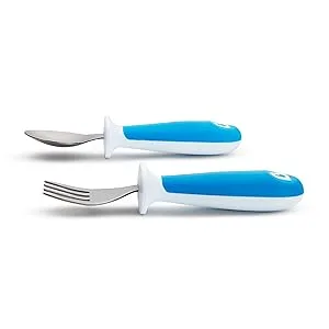 Munchkin Raise Toddler Fork And Spoon Set - (1 Fork & 1 Spoon) Assorted Colours - toddler fork and spoons