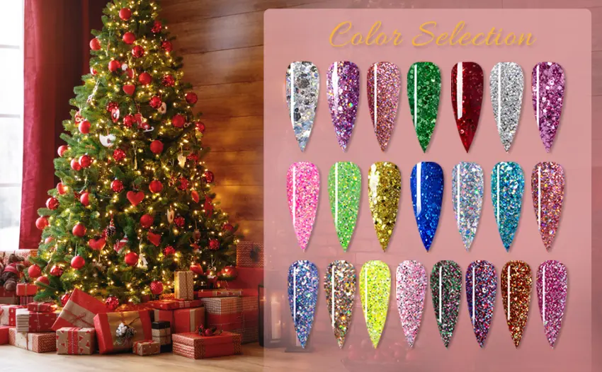 28g/Box Shine Glitter Hexagon Sequins Paillette Dip Powder Nails Dipping Nails Long-Lasting Nails No UV Light Needed (HJ-ND064B-No.139)  - iridescent glitter dip powder Sequins Paillette dip powder dipping powder honey joy holographic