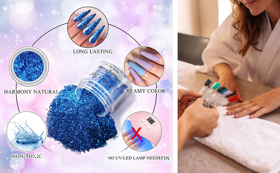 28g/Box Shine Glitter Hexagon Sequins Paillette Dip Powder Nails Dipping Nails Long-Lasting Nails No UV Light Needed (HJ-ND064B-No.134) - iridescent glitter dip powder Sequins Paillette dip powder dipping powder honey joy holographic