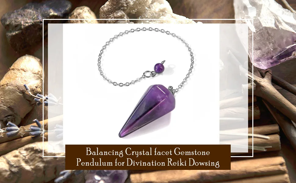 JSDDE Natural Amethyst Gemstone Crystal Pendulum - Dowsing Scrying Healing - amethyst pendulum