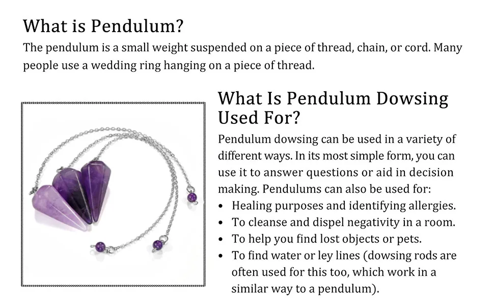 JSDDE Natural Amethyst Gemstone Crystal Pendulum - Dowsing Scrying Healing - crystal pendulum