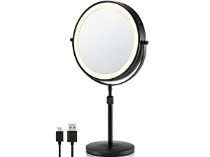 OMIRO Hand Mirror Black Handheld Plain Mirror with Handle Square M M (Pack of 1) - Magnifying Makeuo Mirror