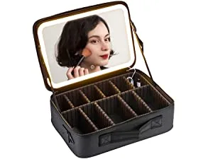 OMIRO Hand Mirror Black Handheld Plain Mirror with Handle Square M M (Pack of 1) - Makeup Bag with Light