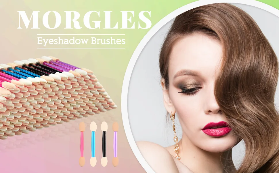 Eyeshadow Applicators MORGLES 200 PCS Disposable Sponge Eye Brushs (Multicolored) 200 Count (Pack of 1) Multi-colored 200pcs - eyeshadow brushes