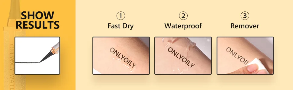 ONLYOILY Waterproof Liquid Eyeliner Precision Micro Eye Liner Pen Quick Drying Long Lasting Makeup eyeliners black Pencil - Liquid Eyeliner