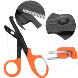 Scissors EMT and Trauma Shears Titanium Bandage Shears 7.2'' Bent Stealth Black for Nurses Students Emergency Room(Black) - Forbici mediche