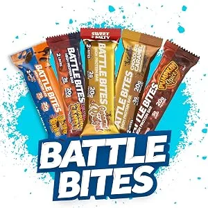 Battle Bites High Protein Bar 12 x 62 g Low Carb Protein Bars - Glazed Sprinkled DOnut Glazed Sprinkled Donut 12 Count (Pack of 1) - battle