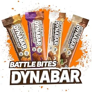 Battle Bites High Protein Bar 12 x 62 g Low Carb Protein Bars - Glazed Sprinkled DOnut Glazed Sprinkled Donut 12 Count (Pack of 1) - dynabars