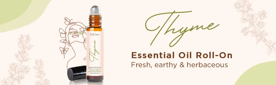 Gya Labs Thyme Essential Oil Roll-On (10ml) - Fresh Earthy & Herbaceous Scent Thyme (Roll On) 10 ml (Pack of 1) - product information 9