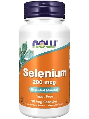 Now Foods Selenium 200mcg 90 Vegan Capsules Lab-Tested Trace Element Selenium Gluten Free SOYA Free Vegetarian - selen