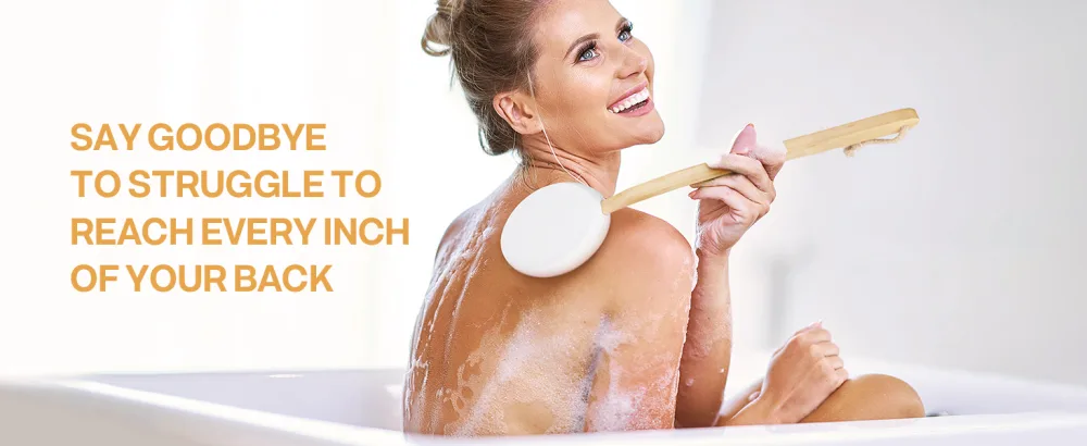 MAQUITA Back Cream Applicator 2 in 1 Body Brush Long Range Handle with 3 Pads Back Brush Convenient for Self-Application Portable Travel Back Scrubber - product information 8