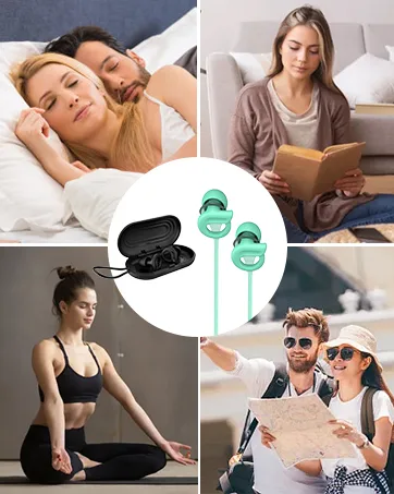 Hearprotek Sleeping Ear Plugs 2 Pairs Ear Plugs (32db & 30db) Ultra Soft Noise Reduction and Hearing Protection earplugs for Side Sleepers snoring Working Construction(Blue) - ear plugs for travel work office construction power tools, effective earplugs for sleep loud noise