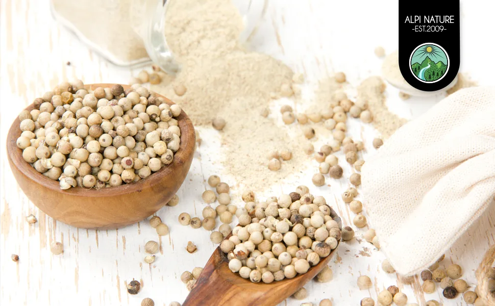White Pepper Powder (250g 8.8oz) Ground White Pepper 100% Natural White Pepper No additives Vegan White peppercorns 250 GR - white pepper alpi nature