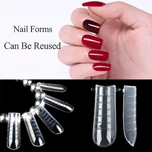 BNG Dual Forms System Flat Square Full Cover Poly Nail Gel Extension Mold Tips with Clips Style A - product information 20