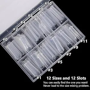 BNG Dual Forms System Flat Square Full Cover Poly Nail Gel Extension Mold Tips with Clips Style A - product information 22