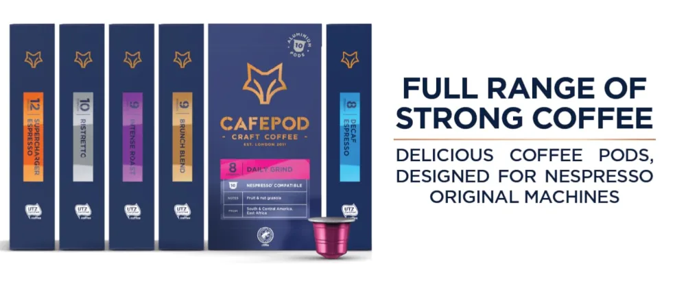 CafePod Coffee Pods Nespresso Compatible Intense Roast 108 Aluminium Capsules Intense 108 Count (Pack of 1) - Full range of strong coffee