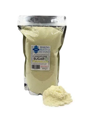 Baking Beauty and Beyond Premium Floss Sugar for Cotton Candy - Floss Sugar with Natural Ingredients for all Occasion Floss Sugar 400g - Prosecco - Cotton Candy Floss Sugar