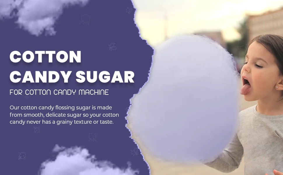 Baking Beauty and Beyond Premium Floss Sugar for Cotton Candy - Cotton Candy Flossing Sugar with Natural Ingredients Perfect for Every Occasion Bulk Floss Sugar 400g - Blackcurrant Flavour - Cotton Candy Floss Sugar