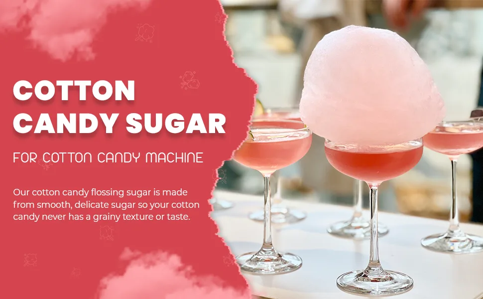 Baking Beauty & Beyond Premium Floss Sugar for Cotton Candy - Cotton Candy Flossing Sugar with Natural Ingredients Perfect for Every Occasion Bulk Floss Sugar 400g - Cosmopolitan Flavour - Cotton Candy Floss Sugar