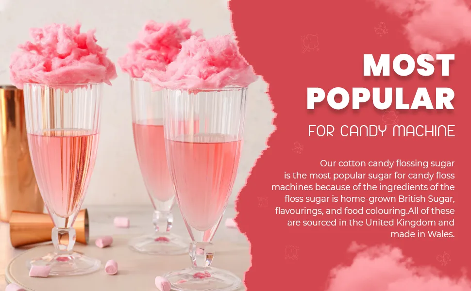 Baking Beauty & Beyond Premium Floss Sugar for Cotton Candy - Cotton Candy Flossing Sugar with Natural Ingredients Perfect for Every Occasion Bulk Floss Sugar 400g - Cosmopolitan Flavour - Cotton Candy Floss Sugar