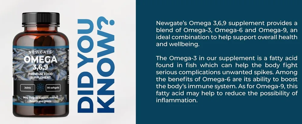 Omega 3 6 9 - Premium Nutritional Supplement - 90 Triple Omega Softgels - Made in The UK 90 count (Pack of 1) - Omega 369