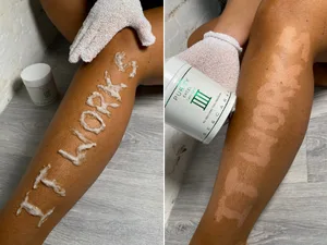 Rose & Caramel Purity Excel 60 Second Fake Tan Remover 440ml Mango & Pomegranates Scent - self tan remover, purity excel, 60 second fake tan remover