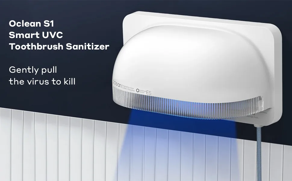 Oclean S1 Toothbrush UVC Steriliser UVC-LED Safe Sterilisation 99.9 Percent High Sterilising Rate Auto-sterilising - White One Size - oclean s1