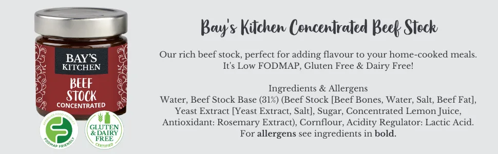 Bay's Kitchen Concentrated Beef Stock Gluten & Dairy Free Low FODMAP - product information 8