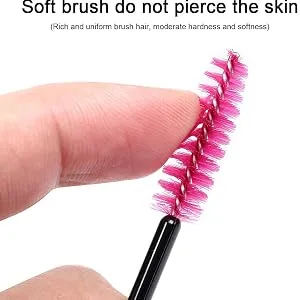 50 PCS Disposable Eyelash Brushes Mascara Wands Eye Lash Eyebrow Extensions Brush Applicator Cosmetic Makeup Brush Tool Kits for Eyebrows Fake Eyelashes 0Rose Red - product information 13