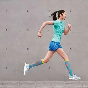 LEOSTEP Compression Socks for Women (3Pair) Knee High Support Stocking Ideal for Nurse Flight Sports Travel Pregnancy 20-30mmHg S-M Fried egg - Pregnancy Compression Socks 15-25mmHg