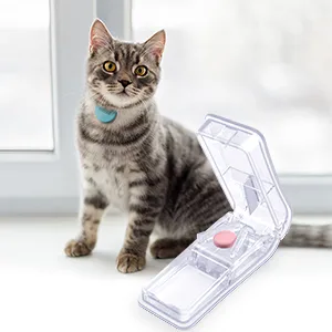 Opret Pill Cutter Pill Splitter with Blade for Small Pills Large Pills Cut in Half Quarter for Tablet Vitamin Medicine (Transparent) - pill cutter pet