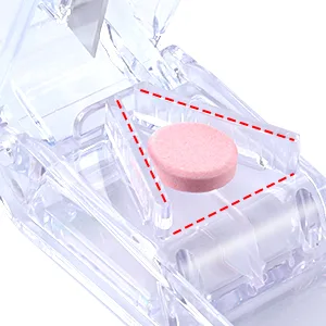 Opret Pill Cutter Pill Splitter with Blade for Small Pills Large Pills Cut in Half Quarter for Tablet Vitamin Medicine (Transparent) - pill cutter V-shape