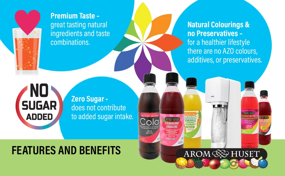 Zero Sugar Raspberry Soda Syrup Concentrate 500 ml - Make 12.5 Litres of Sugar-Free Soft Drink by Adding Flavouring to Carbonated Sparkling Fizzy Water Zero Raspberry - Zero Sugar Free Soda