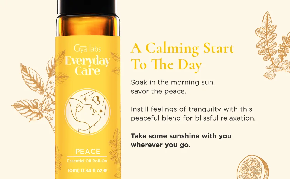 Gya Labs Peace Essential Oil Roll-On (10ml) - Sweet Soothing Scent Peace (Roll On) 10.00 ml (Pack of 1) - product information 10