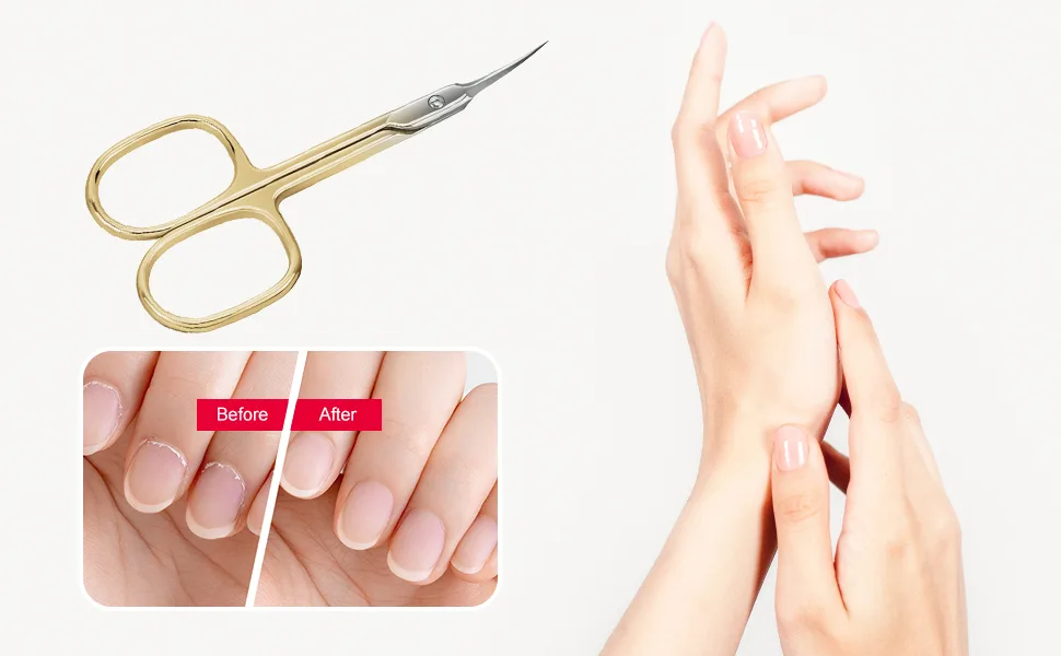 BNG Cuticle Scissors Professional Curved Cuticle Cutter for Nails Sharp Nail Scissors for Women Men Cuticle Remover Pedicure Manicure Nail Art Tool Silver - Cuticle Scissors