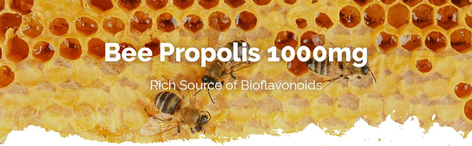 Bee Propolis 1000mg Capsules | 120 Capsules | Made in The UK - E1201