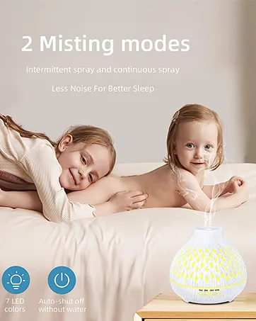 SPLITSKY 400ML Essential Oil Diffuser Remote Control Aroma Diffuser with 6 Essential Oils Gift Set Electric Scent Nebulizer Air Humidifier with 14 Colour Lights for home bedroom Yellow - product information 13
