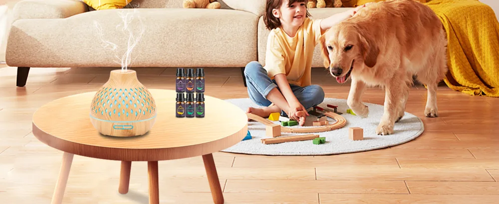 SPLITSKY 400ML Essential Oil Diffuser Remote Control Aroma Diffuser with 6 Essential Oils Gift Set Electric Scent Nebulizer Air Humidifier with 14 Colour Lights for home bedroom Yellow - product information 15