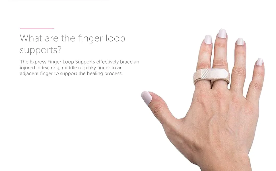 Express Orthopaedic - Medically Approved Finger Loop Support/Buddy Loop Straps - 6 Units - Regular Regular (Width:2cm) - Express - Finger Loop Support Infographic