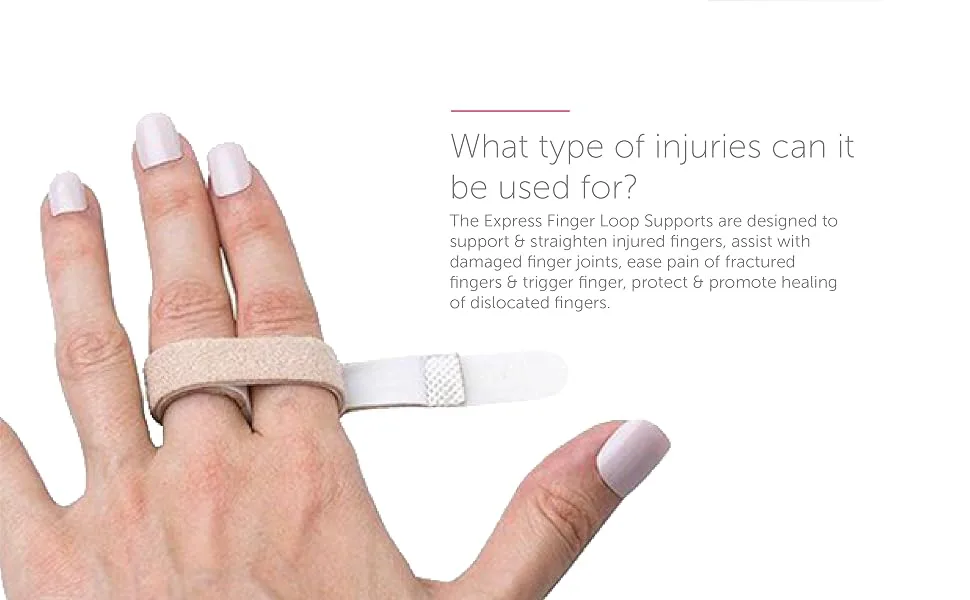 Express Orthopaedic - Medically Approved Finger Loop Support/Buddy Loop Straps - 6 Units - Regular Regular (Width:2cm) - Express - Finger Loop Support Infographic