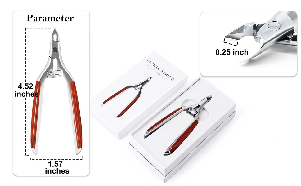 Professional Cuticle Nippers with Safe Lock Precision Stainless Steel Cuticle Trimmer Manicure Pedicure Tool for Fingernails - product information 21
