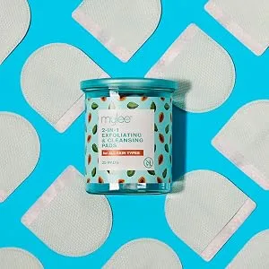 Mylee 2 in 1 Exfoliating & Cleansing Pads - Ideal for Travelling - Make-Up Pads - Vegan & Cruelty Free - 25 pads In Jar - cleansing pads