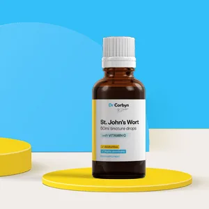 Dr Corbyn St. John's Wort Tincture Drops with Vitamin C - 50ml | St. John's Wort Liquid Extract Enriched with Vitamin C | Highly Absorbable & Alcohol Free - dr corbyn st johns wort tincture