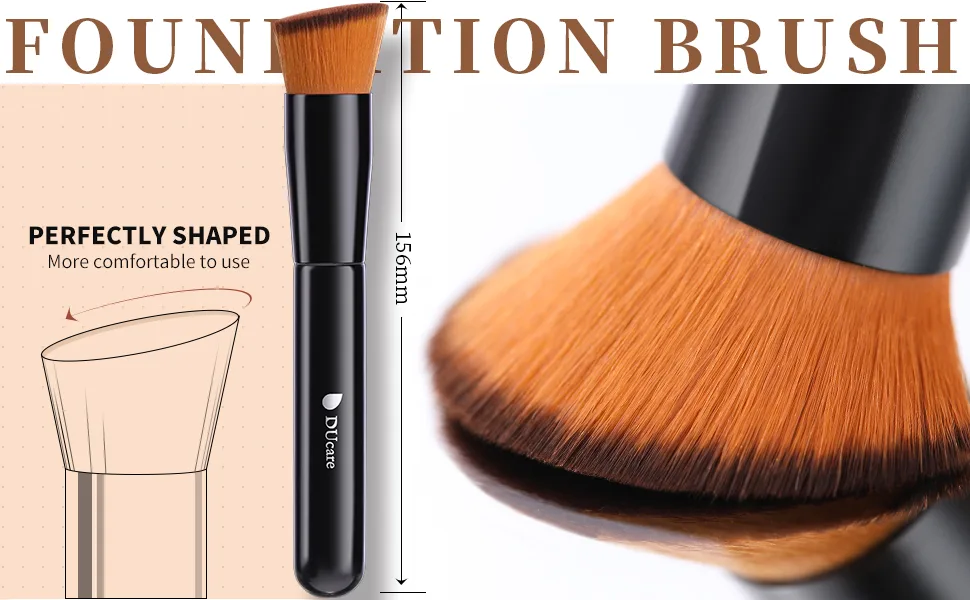 DUcare 2Pcs Foundation Brush and Concealer Brush Set Professional Flat Top Kabuki Brush for Face Synthetic Liquid Blending Mineral Powder Makeup Tools 2Pcs Black - product information 20
