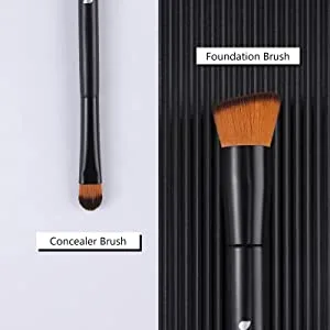 DUcare 2Pcs Foundation Brush and Concealer Brush Set Professional Flat Top Kabuki Brush for Face Synthetic Liquid Blending Mineral Powder Makeup Tools 2Pcs Black - product information 23