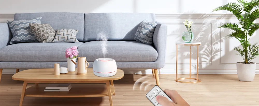 300ML Essential Oil Diffuser TAIGUCAT Aroma Diffuser Air Mist Humidifier Electric Scent nebulizer with 14 led Colour Lights and USB C Cable for home bedroom White - ?7-1