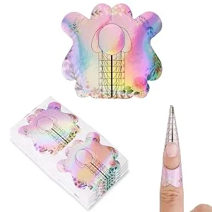 BNG 100Pcs Nail Forms Sticker Acrylic Extension Guide Tips Nail Art UV Gel Manicure Design Paper Tools Forms for Gel A(100pcs) - nail forms