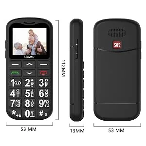 uleway Big Button Mobile Phone for Elderly GSM Unlocked Mobile Phone With SOS Button Speed Dail Torch FM Radio Dual SIM Basic Cell Phone Easy to Use for Seniors (Black) - basic mobile phone