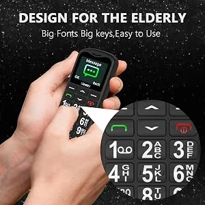 uleway Big Button Mobile Phone for Elderly GSM Unlocked Mobile Phone With SOS Button Speed Dail Torch FM Radio Dual SIM Basic Cell Phone Easy to Use for Seniors (Black) - big button mobile phone