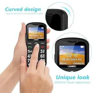 uleway Big Button Mobile Phone for Elderly GSM Unlocked Mobile Phone With SOS Button Speed Dail Torch FM Radio Dual SIM Basic Cell Phone Easy to Use for Seniors (Black) - big button mobile phone